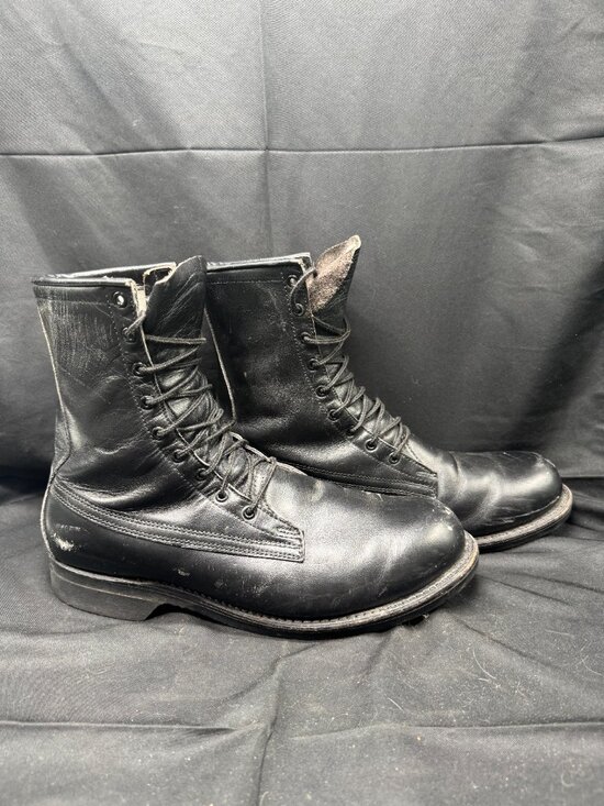Vintage 1983 Military Issue Black Leather Addison Shoe Co. Combat Boot Size 9.5 main image 6